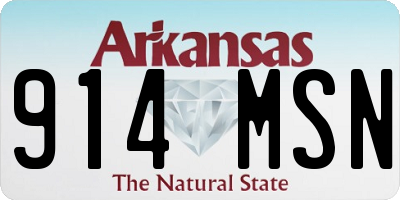 AR license plate 914MSN