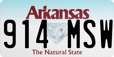 AR license plate 914MSW
