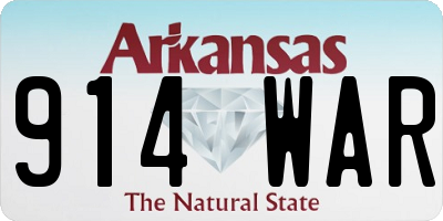 AR license plate 914WAR