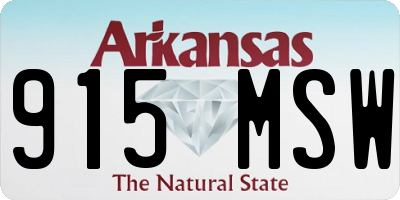 AR license plate 915MSW