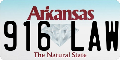 AR license plate 916LAW
