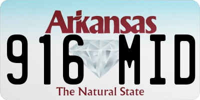 AR license plate 916MID