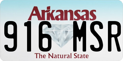 AR license plate 916MSR