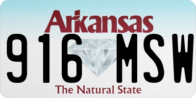 AR license plate 916MSW