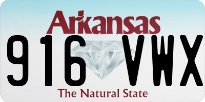 AR license plate 916VWX