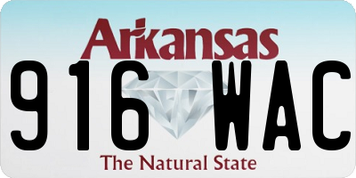 AR license plate 916WAC