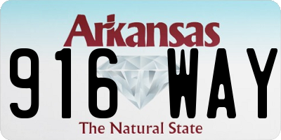 AR license plate 916WAY