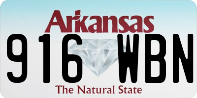 AR license plate 916WBN