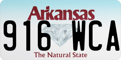 AR license plate 916WCA