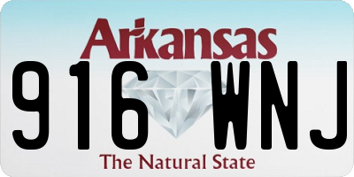 AR license plate 916WNJ