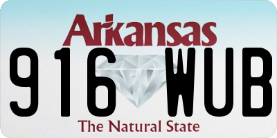 AR license plate 916WUB