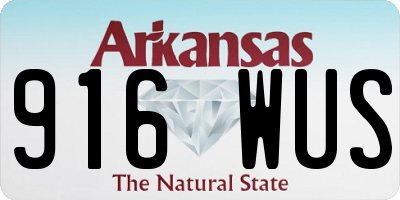 AR license plate 916WUS