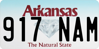 AR license plate 917NAM