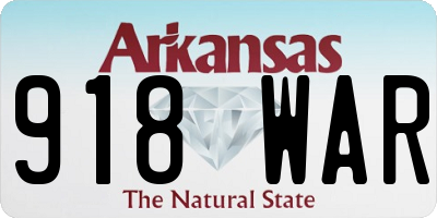 AR license plate 918WAR