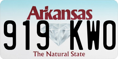 AR license plate 919KWO