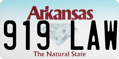 AR license plate 919LAW