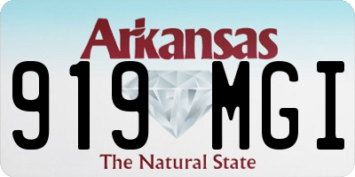AR license plate 919MGI
