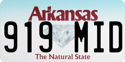 AR license plate 919MID