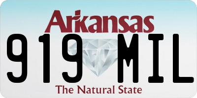 AR license plate 919MIL