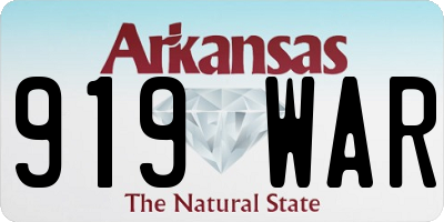 AR license plate 919WAR