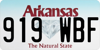 AR license plate 919WBF