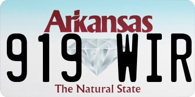 AR license plate 919WIR