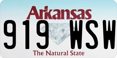 AR license plate 919WSW