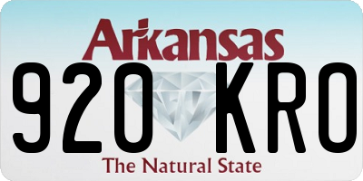 AR license plate 920KRO