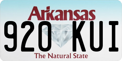 AR license plate 920KUI
