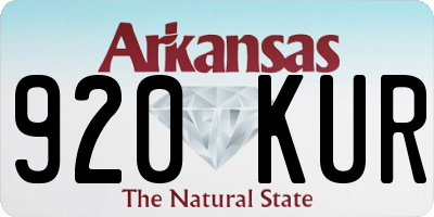 AR license plate 920KUR