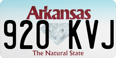 AR license plate 920KVJ