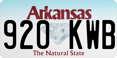 AR license plate 920KWB