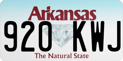 AR license plate 920KWJ