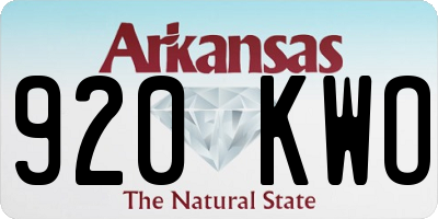 AR license plate 920KWO