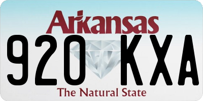 AR license plate 920KXA