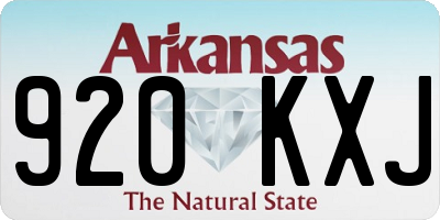 AR license plate 920KXJ