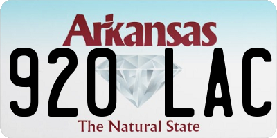 AR license plate 920LAC