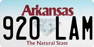 AR license plate 920LAM