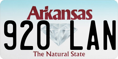 AR license plate 920LAN