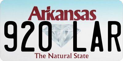 AR license plate 920LAR