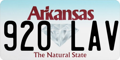 AR license plate 920LAV