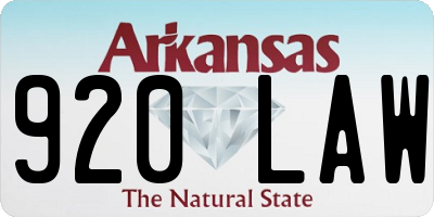 AR license plate 920LAW