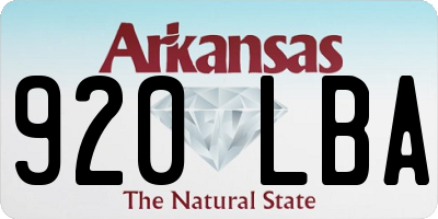 AR license plate 920LBA