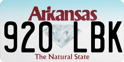 AR license plate 920LBK