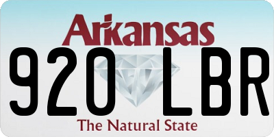 AR license plate 920LBR