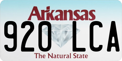 AR license plate 920LCA