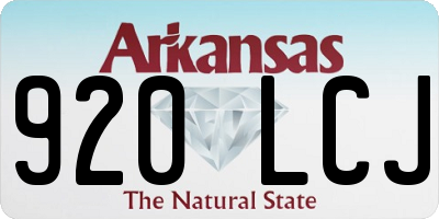 AR license plate 920LCJ
