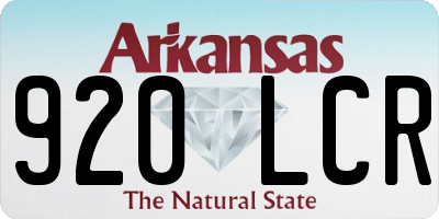 AR license plate 920LCR