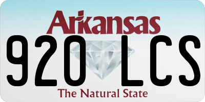 AR license plate 920LCS