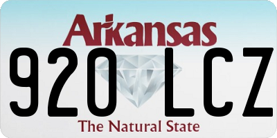 AR license plate 920LCZ